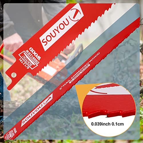 25 Pack 9 Inch 6/12 Tpi Reciprocating Saw Blades Bi-Metal with Coating Stud and Reciprocating Saw Blades for Cutting Embedded Wood Metals PVC Pallets etc. - size: 9in 25Pack, style: 6/12 Tpi