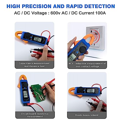OWON CM210E 20000 Counts Voltmeter Continuity Digital Clamp Meter,600V AC/DC NCV True RMS Mini Multimeter for Measuring Voltage,Current,Capacitance and Resistance
