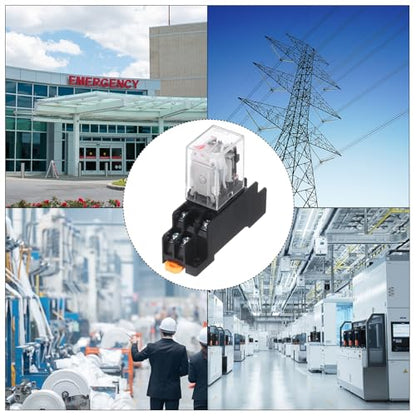 MECCANIXITY 2 Set AC12V Electromagnetic Power Relay 10A 8-Pin AC/DC DPDT