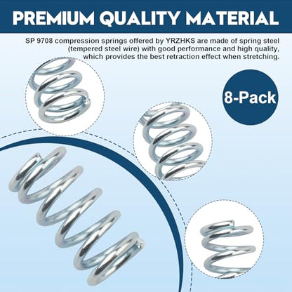8-Pack 9708 Compression Spring, 0.091 GA x 11/16 inch x 1-1/4 inch