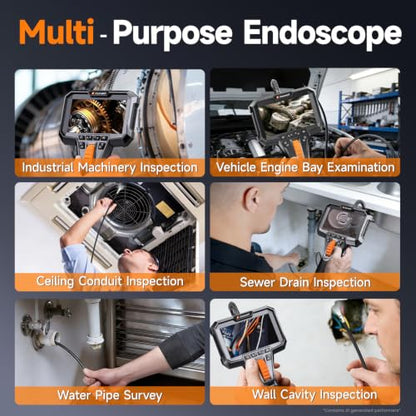 FOXWELL 2-Way 220° Articulating Borescope Camera with Light, Dual Lens - size: 2 Lens