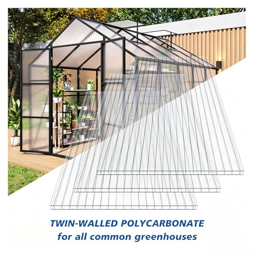 6 PCS 48×24×0.24in Polycarbonate Greenhouse Panels Twin-Wall - size: 48×24×0.24in