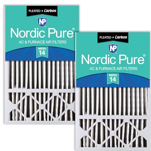 Nordic Pure 16x25x5 Pleated MERV 14 Plus Carbon Air Filters 2 Pack - style: MERV 14 + Carbon