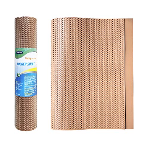 Unikstep, Rubber Sheet, 21.5"x14.5", Thick 0.08", for Shoe Sole Heel Repair, Furniture Pad, Vibration Reduce, DIY Gasket Seal Pad, Floor Anti Slip Cushion (Khaki Color T Pattern) - color: Khaki Color "T" Pattern