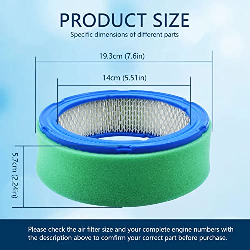 394018 Air Filter for B&S 394018S 392642 Vanguard V-Twin 12.5-21hp Engine - size: 7 x 7 x 2.13 inches