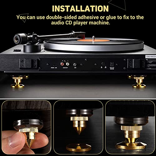Facmogu Adjustable Speaker Isolation Spikes, 4 Pack Speaker Isolation Feet