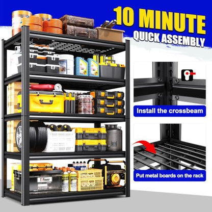 35.4" Wire Shelving Unit, 5-Tier Adjustable Garage Storage Shelves - size: 35"Wx15.7"Dx71"H