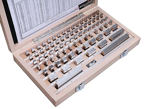 Accusize Industrial Tools Precision 81-Piece Steel Gauge Block Set, Grade B Accuracy, Corrosion-Resistant, P900-S581 - style: Grade B