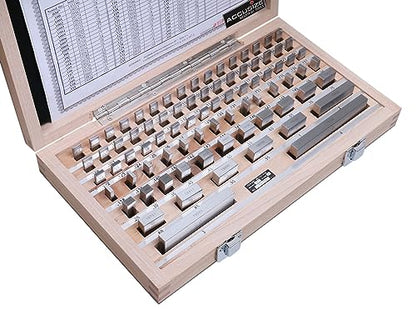 Accusize Industrial Tools Precision 81-Piece Steel Gauge Block Set, Grade B Accuracy, Corrosion-Resistant, P900-S581 - style: Grade B