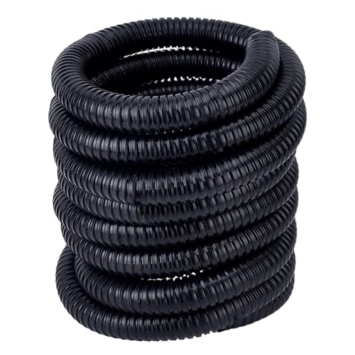 MAYJOYDIY 1Inch Black Metal Conduit Pipe PVC Galvanized Steel Metal Conduit Pipe Flexible Wire Loom Tubing for Automotive Home Office and Industrial Wiring & Cable Protection, 16.4ft - size: 16.4FTx0.98"