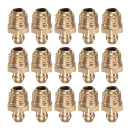 HARFINGTON 15pcs Brass Straight Grease Fitting M10x1.25mm Metric Thread Hydraulic Grease Nipple Accessories for Car - size: M10x1.25
