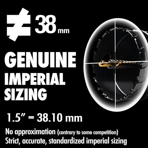 1.5" Tungsten Carbide Tipped Hole Saw Drill Bit for Hard Metal, 38.1mm Hole Cutter for Sheet Metal, Stainless Steel, Iron, Wood, Plastic - size: 1-1/2 in