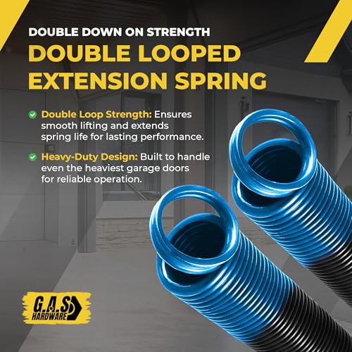 90 lb. Heavy-Duty Double-Looped Garage Door Extension Spring (2-Pack) | Springs for Garage Door Repair Garage Hardware Parts (‎90-Light Blue) - size: 90-Light Blue