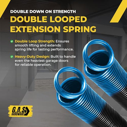 90 lb. Heavy-Duty Double-Looped Garage Door Extension Spring (2-Pack) | Springs for Garage Door Repair Garage Hardware Parts (‎90-Light Blue) - size: 90-Light Blue