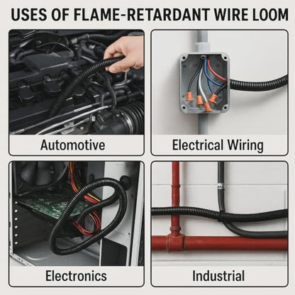 Electriduct 1" Flame Retardant Polypropylene Split Wire Loom - 25 Feet - size: 1 Inch