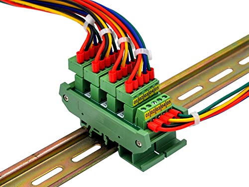 Slim DIN Rail Mount 10A/300V Pluggable Screw Terminal Block Distribution Module (5x5 Position) - style: 5x5 Position