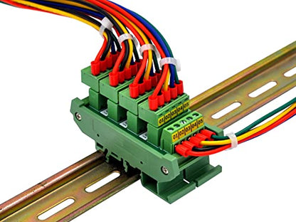 Slim DIN Rail Mount 10A/300V Pluggable Screw Terminal Block Distribution Module (5x5 Position) - style: 5x5 Position