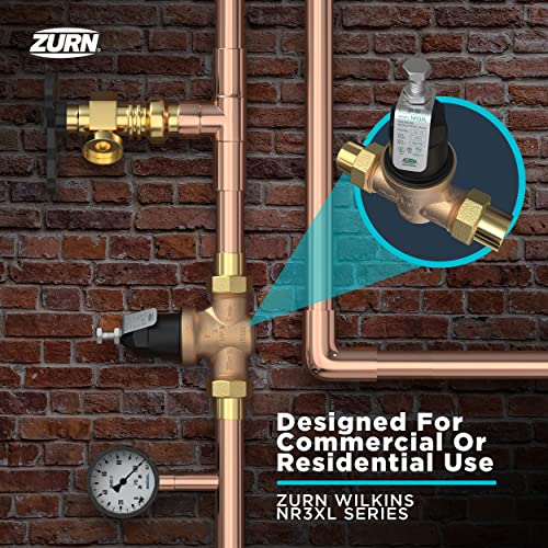 Zurn Wilkins 34-NR3XLDU 3/4" NR3XL Pressure Reducing Valve with Double Union FNPT Connection - size: 0.75 Inch