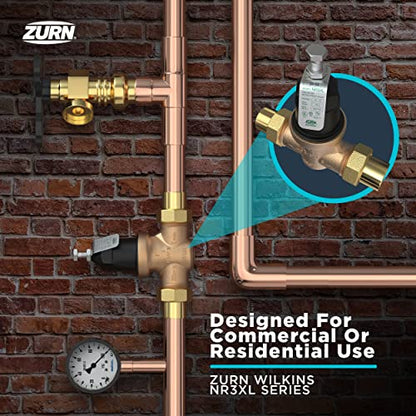 Zurn Wilkins 112-NR3XLDUC 1-1/2" NR3XL Pressure Reducing Valve with Double Union FNPT Copper Sweat Connection - size: 1.5 Inch