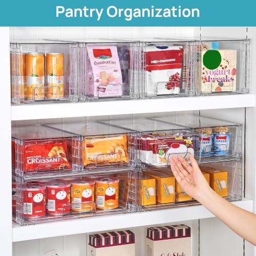 Vtopmart Clear Stackable Storage Drawers, 7 Pack Multi Size Set - style: 1 Wide+2 Medium+4 Small