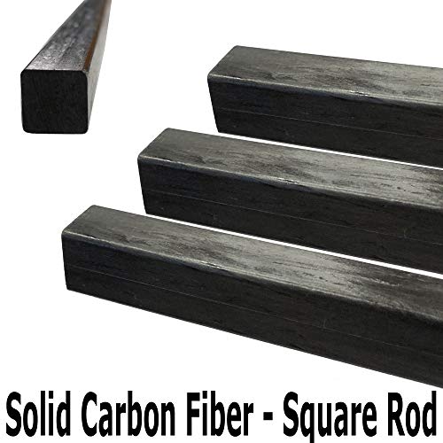 – Square Carbon Fiber Rod - 10mm x 1000mm – Pultruded Square Solid Rod - Black Matte Finish - Pure Solid Carbon Fibre Square Tube shafts - for RC Planes-Drones, Boat DIY Craft Projects