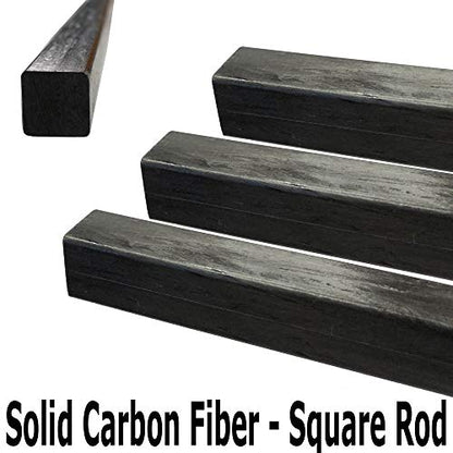 – Square Carbon Fiber Rod - 10mm x 1000mm – Pultruded Square Solid Rod - Black Matte Finish - Pure Solid Carbon Fibre Square Tube shafts - for RC Planes-Drones, Boat DIY Craft Projects