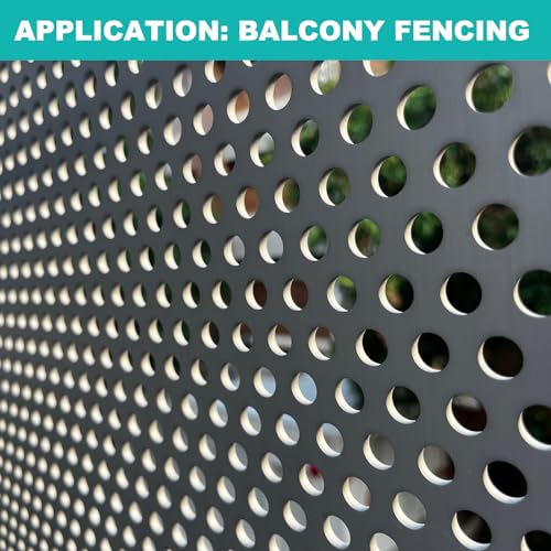 PATIKIL 19.7" x 9.8" 304 Stainless Steel Perforated Sheet, 2Pcs 0.3" Round Hole 20GA Expanded Metal Mesh Plate Screen Decorative Meshes for Ventilation Grill