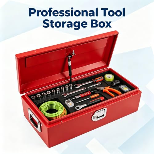 39" Truck Bed Steel Tool Box Lockable Storage - color: RED, size: 39x13x9.6 Inch