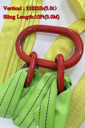Four Leg Bridle Web Sling 10ft 11023lb Web Slings Belt Type with Hook 3.0 m 5000 kg Light Weight and Flexible Capacity Steel Sling[4leg 5.0t 3m] - size: 4leg-5t-3m
