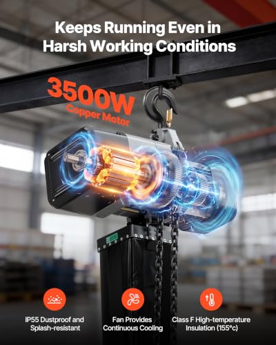 VEVOR 2-Speed 11000lbs Electric Chain Hoist, 30ft Lift Overhead Crane Hoist