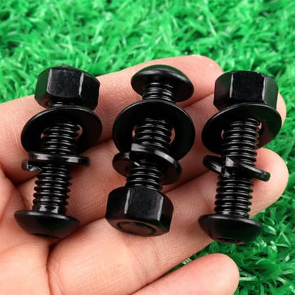 10 Sets 3/8-16 x 1 Button Head Socket Cap Bolts Screws, Hex Nuts, Flat & Lock Washers, 304 Stainless Steel 18-8 Fully Machine Thread, Black - color: Black, size: 3/8-16 x 1" (10 Sets)