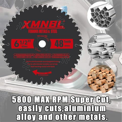 6-1/2 Inch Metal Cutting Blade,Replace for Diablo D0648CFX 6-1/2" Metal Cutting Circular Saw Blade,Compatible with 6 1/2 Inch Circular Saw,Cermet Carbide Up to 5X Longer Life 5/8 Arbor - size: 6 1/2 Inch 48T Metal Saw Blade