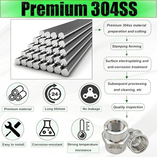 3/4 Inch NPT Female x 3/4 Inch NPT Female Pipe Fitting Coupler Connector, 304 Stainless Steel Hex Head Coupling Adapter for Air Water Gas Oil (3/4" female x 3/4" female) - size: 3/4" female x 3/4" female