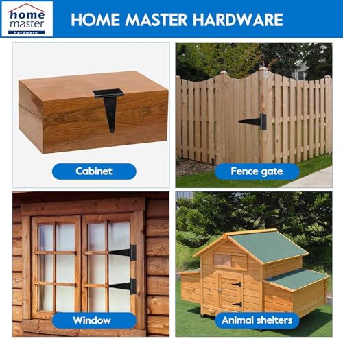 HOME MASTER HARDWARE 6" Heavy Duty Gate Hinges, 6 Pack T Strap Hinges - size: 6 in-6 Pack
