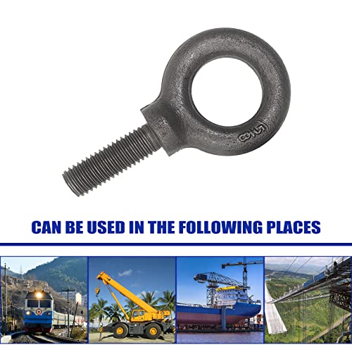 Lifting Shoulder Eye Bolt 5/8"-11 X 1-3/4" 2 Pcs, Industrial Grade Heavy Duty Forged Steel for Truck Tractor Bucket Use As Towing&Pulling Point - size: 5/8“-11