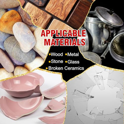 Kintsugi Repair Kit, Food Safe Ceramic Glue with Gold & Silver