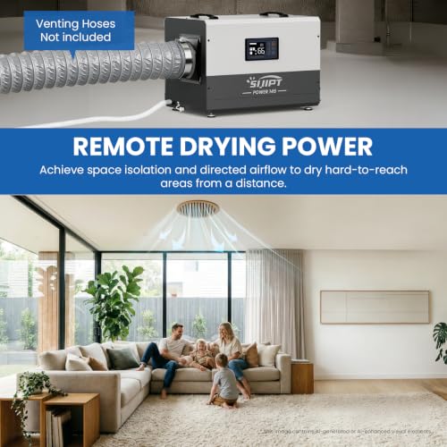 145 Pints Commercial Crawl Space Dehumidifier for Basement w/Pump & Drain - color: White