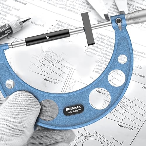 HDLNKAK Outside Micrometer 4-5", 0.0001" Graduation Micrometer Set - color: 1 piece set 4-5“