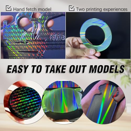 for Bambu Lab A1 Mini 3D Printer H1H Build Plate, Double Sided Sheet Heated Bed Spring Steel Flexible Platform 184X184mm,Light Beam+Phantom,Smooth and Colorful Plate for 3D Printer Accessories - color: Light beam+Phantom