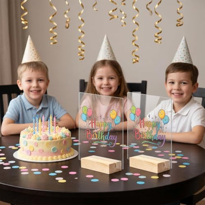 Bercoor 10 Pack 4x6 Inch Blank Clear Acrylic Sign with Wooden Stands, Rectangle Top Acrylic Sheet, DIY Acrylic Rectangle Table Numbers for DIY Name Card Gifts Event Party Sign Decoration - size: 4x6 rectangle
