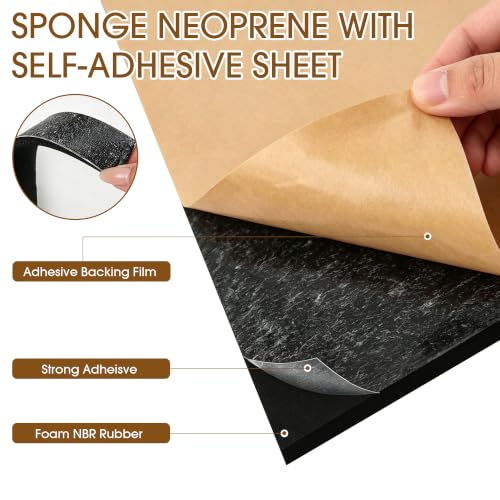Foam Padding Sheets with Adhesive Foam Insulation Neoprene Sheets Closed Cell Insulation Neoprene Rubber Roll for Gaskets Liner Crafts DIY Projects 6mm Thickx 16" Widex 36" Long - size: 6mm Thickx 16" Widex 36" Long