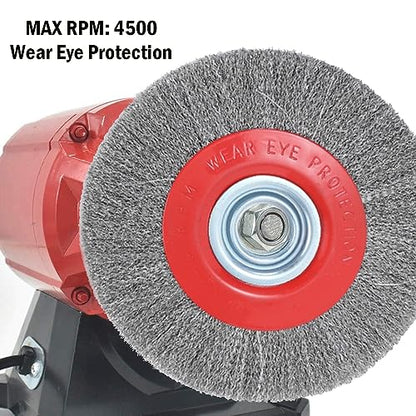 8in Bench Wire Wheel Brush for Bench Grinder Coarse Crimped Steel Wire 0.012" with 1/2" 5/8" 3/4" 7/8" 1"(5sets) Spacer Arbors - 4pack - style: 8in 4pcs