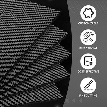 500 x 500 x 4 mm 3K Carbon Fiber Sheet, High Strength Matte - size: 500 x 500 x 4 mm