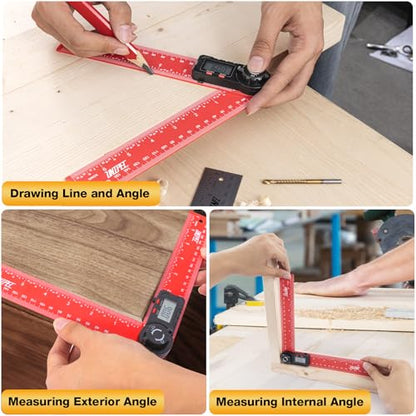 Digital Angle Finder Protractor, 7" / 200 mm Angle Measuring Tool with LCD Display, Angle Finder Ruler for Woodworking, Carpenter, Construction & DIY Projects