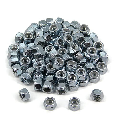 5/16"-18 Nylon Insert Hex Lock Nuts,Carbon Steel White Zinc Plated, Hex Lock Nut Silver Self-Locking Nylock Locknuts,100pcs/pack (5/16"-18-100pcs) - size: 5/16"-18-100pcs