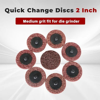 findmall 50Pcs 2 Inch Maroon Quick Change Surface Prep Conditioning Discs, Medium Grit for Cleaning, Finishing and Deburring on All Metals (Pack of 2) - size: 2 inches (Pack of 2)