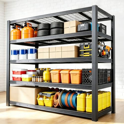 62" W Storage Shelves Unit,5 Tier Heavy Duty Metal garage Shelving Unit - size: 72"H × 62"W × 24"D