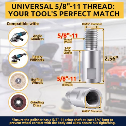 2 Pack 5/8"-11 Angle Grinder Extension Shaft for Grinding & Polishing
