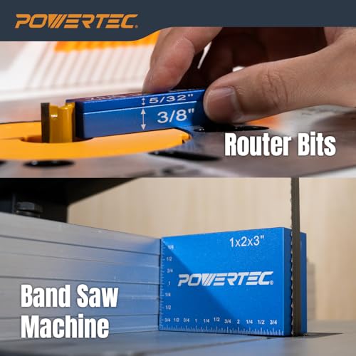 POWERTEC 15pcs Setup Blocks Height Gauge Set, Router Table Setup Bars for Router Bit/Table Saw Blade Height, Band Saw, Drill Press, Aluminum Marking Gauge for Carpenter, Woodworking (71843) - style: Router Setup Blocks