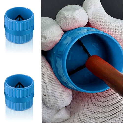 Pipe Reamer Deburring Tool, Inner & Outer for Copper PVC Brass Tubes Blue - color: Blue